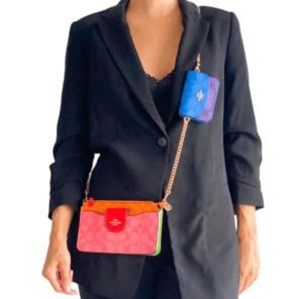 COACH color block poppy crossbody - rainbow - NWT